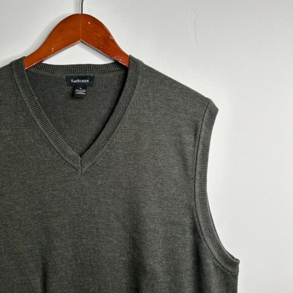 Dark green Y2K vintage sweater vest size large by Van Heusen - Picture 3 of 4